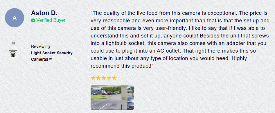 Light Socket Security Camera Customer Reviews
